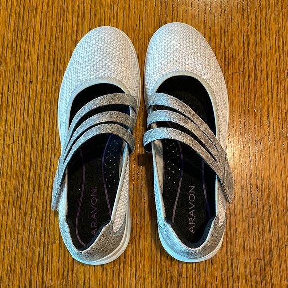 Aravon Metallic Mary Jane Flats - Picture 2 of 8